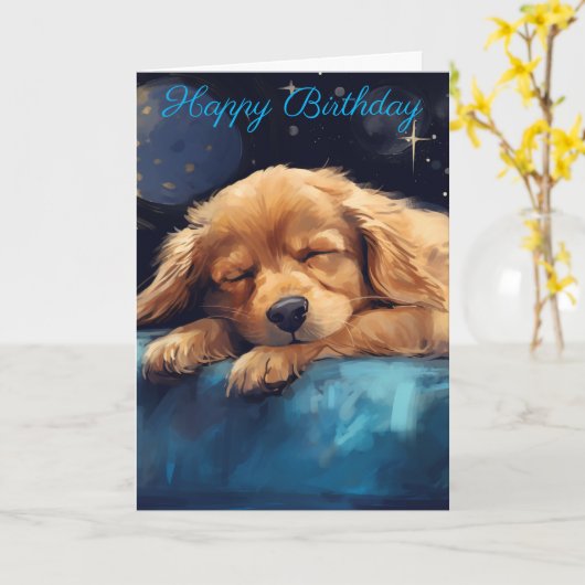 Carte Sleeping Dog (Fleur jaune)