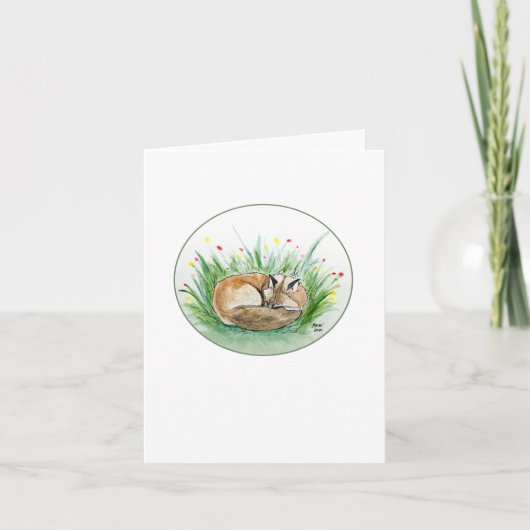 Carte Sleeping Fox Folded Note Card (Devant)