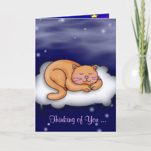 Carte Sleeping Kitty - Pensez à vous