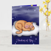 Carte Sleeping Kitty - Pensez à vous (Fleur jaune)