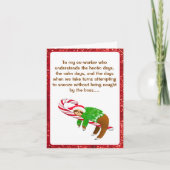 Carte Sleeping Sloth Candy Cane Christmas Co-Worker (Devant)
