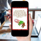 Carte Sleeping Sloth Candy Cane Christmas Co-Worker