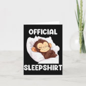 Carte Sleepshirt Cute Sleeng Monkey Animal Lover Pajama (Devant)