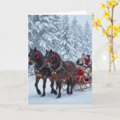 Carte Sleigh rides and snowfall- Christmas Card (Fleur jaune)