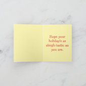 Carte Sleigh-tastic – Fun and Festive Christmas Pun (Intérieur)