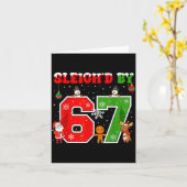 Carte Sleigh'd By 67 Funny Six Seven Meme 6 7 Christmas (Fleur jaune)