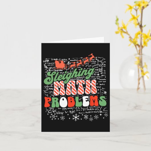 Carte Sleighing Math Problem Math Enseignant Noël (Fleur jaune)