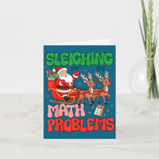Carte Sleighing Math Problems Funny Teacher Christmas Qu (Devant)
