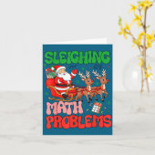 Carte Sleighing Math Problems Funny Teacher Christmas Qu (Fleur jaune)