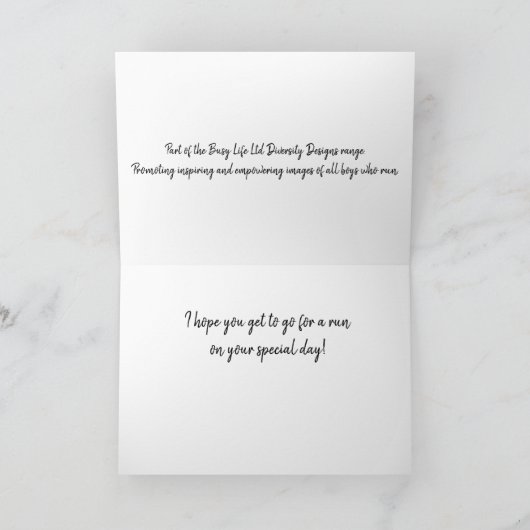 Carte Slim Boy Runner Anniversaire (Intérieur)