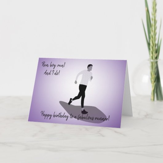 Carte Slim Boy Runner Anniversaire (Devant)