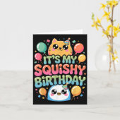 Carte Slime Anniversaire Mou Squish Squad Mignons Squish (Fleur jaune)