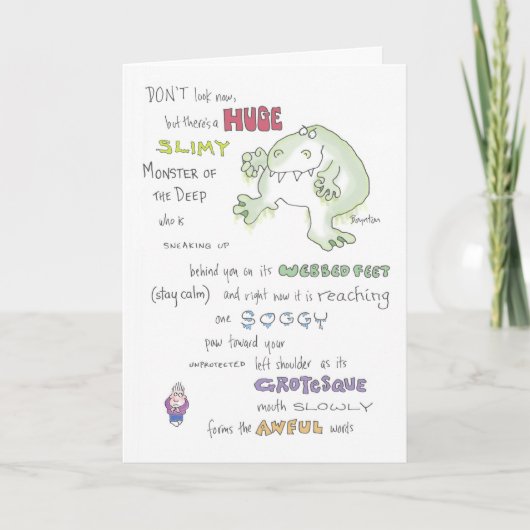 Carte SLIMY MONSTER anniversaire Boynton (Devant)