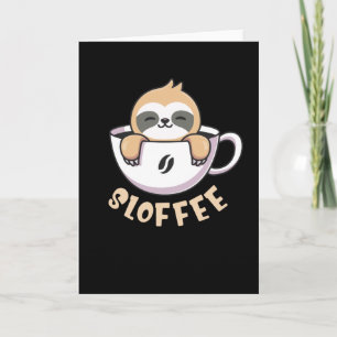 Carte Sloffee Cute Sloth En Coffee Cup