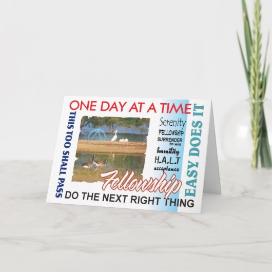 Carte slogans de récupération en 12 étapes (Devant)