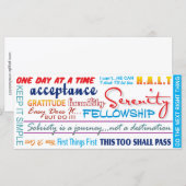 Carte slogans de récupération en 12 étapes signet (Devant / Derrière)