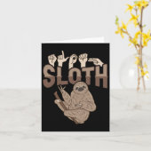 Carte Sloth Asl Gesture main sourde perte d'audition sen (Fleur jaune)