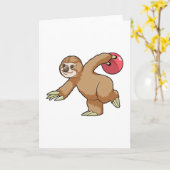 Carte Sloth at Bowling avec Bowling ball (Fleur jaune)