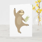 Carte Sloth Dancing | Pourquoi Pas ? (Fleur jaune)
