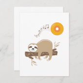 Carte Sloth Dormir sur Musique Vinyl Record Soleil (Devant / Derrière)