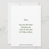 Carte Sloth et feuilles, casse-croûte (Dos)