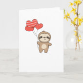 Carte Sloth For Valentine's Day Cute Animals With Hearts (Fleur jaune)