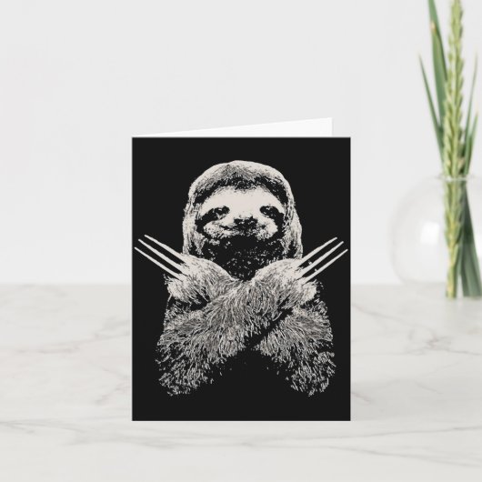 Carte Sloth Funny Costume Gift For Lazy S (Devant)