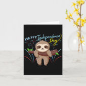 Carte Sloth Happy Independence Day (Fleur jaune)
