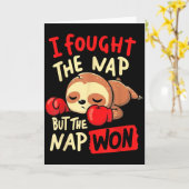 Carte Sloth I Fought The Nap But The Nap Won (Fleur jaune)
