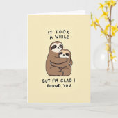 Carte Sloth Love Hug Found You (Fleur jaune)