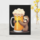 Carte Sloth Loves Beer Funny Card (Fleur jaune)