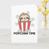 Carte Sloth Popcorn Time Animaux Amusants En Restauratio (Fleur jaune)