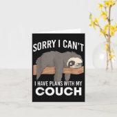 Carte Sloth Sorry I Can’t I Have Plans With My Couch  (Fleur jaune)
