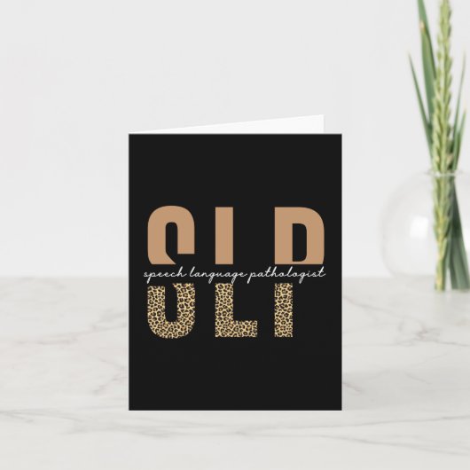 Carte SLP papier guépard orthophoniste cadeau (Devant)