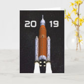 Carte SLS customisée SLS Space Rocket Graduation Party (Fleur jaune)