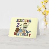 Carte Slugger de baseball 2e Anniversaire t-shirts et ca (Fleur jaune)
