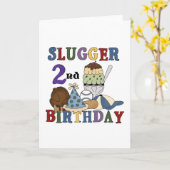 Carte Slugger de baseball 2e Anniversaire t-shirts et ca (Fleur jaune)