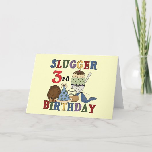 Carte Slugger de baseball 3e chemises d'anniversaire (Devant)