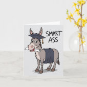 Carte Smart As Donkey Funny Graduate Graduate (Fleur jaune)