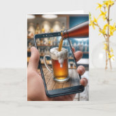 Carte Smartphone Anniversaire Avec Mug Bière (Fleur jaune)