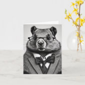 Carte smartypants marmotte (Fleur jaune)