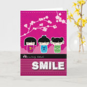 Carte "SMILE" Greeting card (Fleur jaune)
