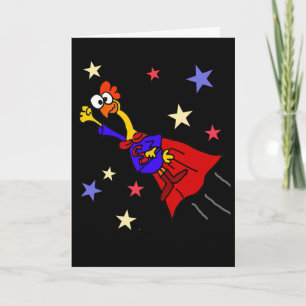 Carte Smileteesfunny Drôle de poulet en caoutchouc volan