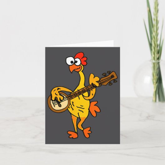 Carte Smileteestank Funny Rubber Chicken Playing Banjo C (Devant)