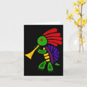 Carte Smiletodaytees Funky Turtle Dancing Kokopelli (Fleur jaune)