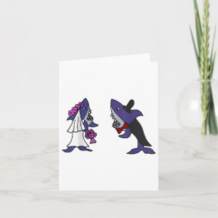 Carte Smiletodaytees Funny Shark Bride Et Groom _1