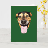 Carte Smiling dog Greeting Card (blank inside) (Fleur jaune)