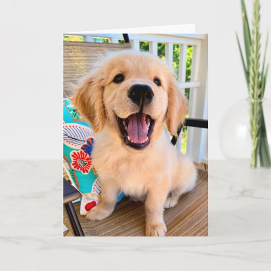 Carte Smiling Golden Retriever Chien Chien Chien Chien S (Devant)