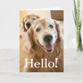 Carte Smiling Golden Retriever Hello (Devant)