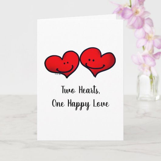 Carte Smiling Hearts in Love Illustration (Orchidée)